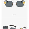 Hexagon Rimless Sunglasses Square Women Retro Men Sun Glasses Brand Designer Eyewear UV400 Shades Oculos Female Gafas