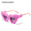 NEW Trendy Rectangle Sunglasses Women Punk Plush Sun Glasses Ladies UV400 Shades Fashion Funny Decor Eyewear
