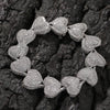 UWIN Jumbo Iced Out Heart Bracelet for Women Paved Setting Cubic Zirconia Bangle for Men Hip Hop Jewelry for Gift
