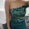 Sequin Dress for Women Sleeveless Mid-length Evening Dress Elegant Chest Wrapping Summer Dress Casual Sexy Party Dresses Vestido