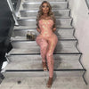 Dulzura Jumpsuit Backless Cross Straps Sexy Shinning Vocation 2024 Spring Summer For Women'S Clothing Party Clubwear