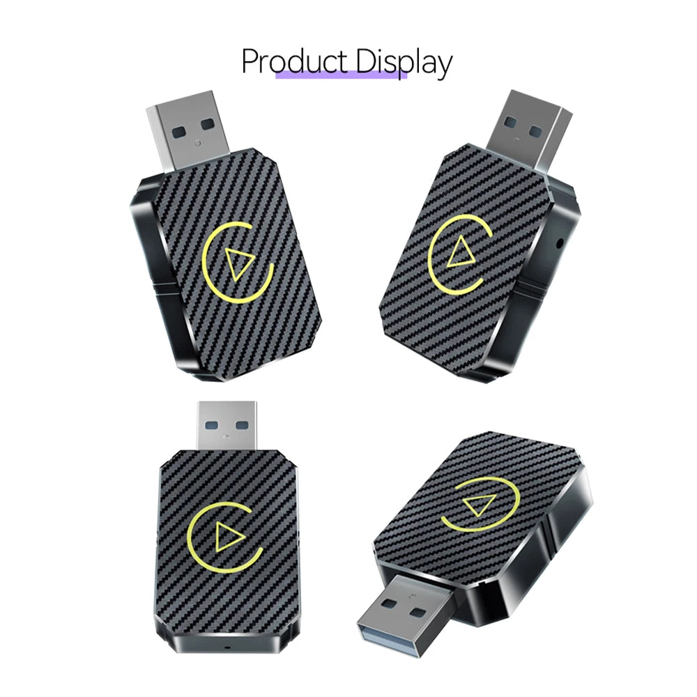 2 in 1 Wireless CarPlay Adapter&Android Mini Auto Wireless Adapter, 5Ghz WiFi Type-C/USB Plug & Play Carplay Wireless Adapter