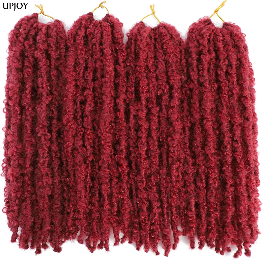 14 12 inch Butterfly Faux Locs Crochet Hair Braids Pre looped Distressed Goddess Butterfly Soft Locs Crochets Braids Cheveux Lok