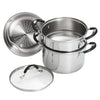 4-Piece Stainless Steel 3-Quart Steamer and Bain-A-Bailow Set for Soups, Stews, and Pasta