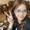 Fashion Anti Blue Light Glasses Ultra-Light Transparent Korean Gradient Big Square Frame Men Women Eye Protection Spectacles