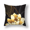 45x45cm gingko leaf polyester cushion cover black gold  waist pillowcase living room chair sofa home decoration