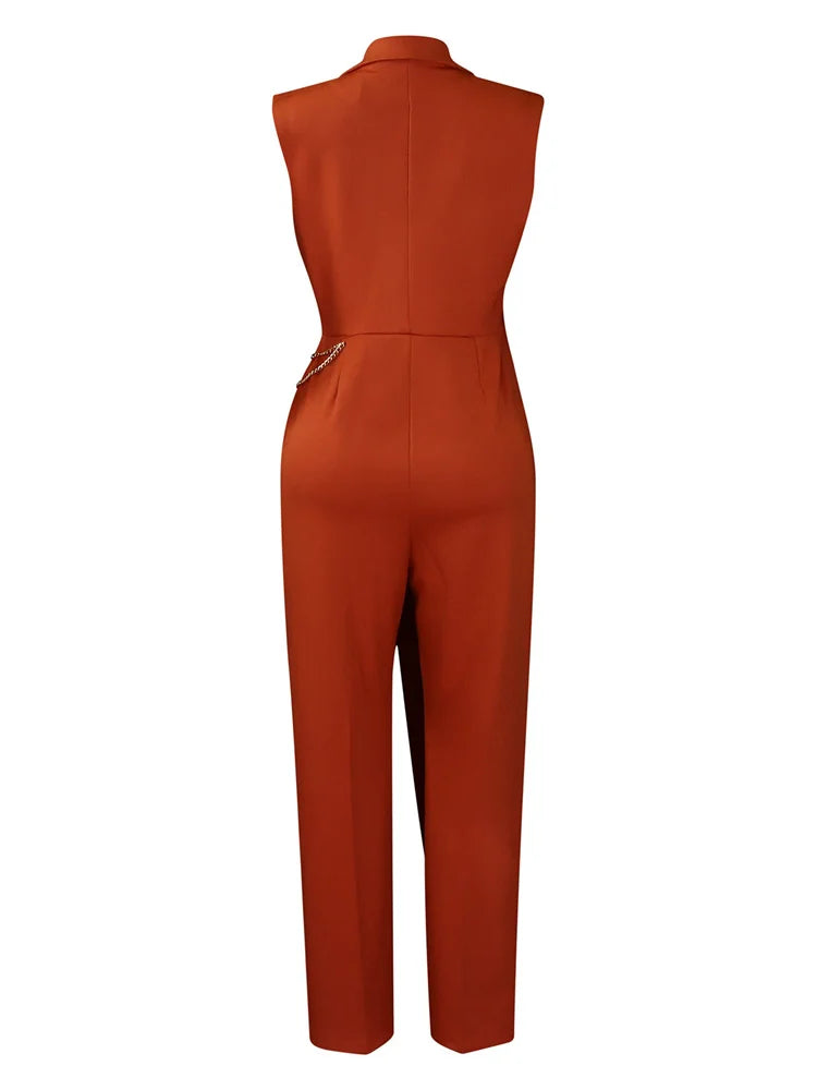 Wmstar Women's Jumpsuits One Piece Outfits Sleeveless Solid Office Lady Summer Sexy Playsuits Overalls Wholesale Dropshipping