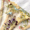Yimunancy Floral Embroidery Lingerie Set Women Sheer 2-Piece Boho Bra + Panty Underwear Set Intimates