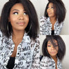Peruvian Kinky Straight Wig Glueless Short Bob Wigs Human Hair 13X4 Yaki Straight Lace Front Wig Pre Plucked Closure Wig 180%