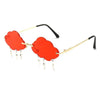 Fashion Rimless Cloud Shaped Sunglasses with Lightning Pendant Y2K Women's Luxury Sun Glasses Shades UV400 Brand Designer SG28