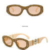 Fashion Square Sunglasses for Women Rectangle Brand Shades Sun Glasses Bling Diamond Eyeglasses Uv400 Glittering Accessories