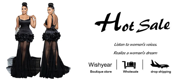 New Black Mesh See Though Flower Ruched Luxury Rhinestone Wedding Evening Mermaid Long Dress Women Strap Cocktail Birthday Robe