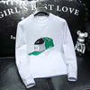 Round Collar Men's Pullover New Male Hoodies Personalized Hat Hot Diamond Print Fashionable Top Youth Bottoming Shirt Clothing