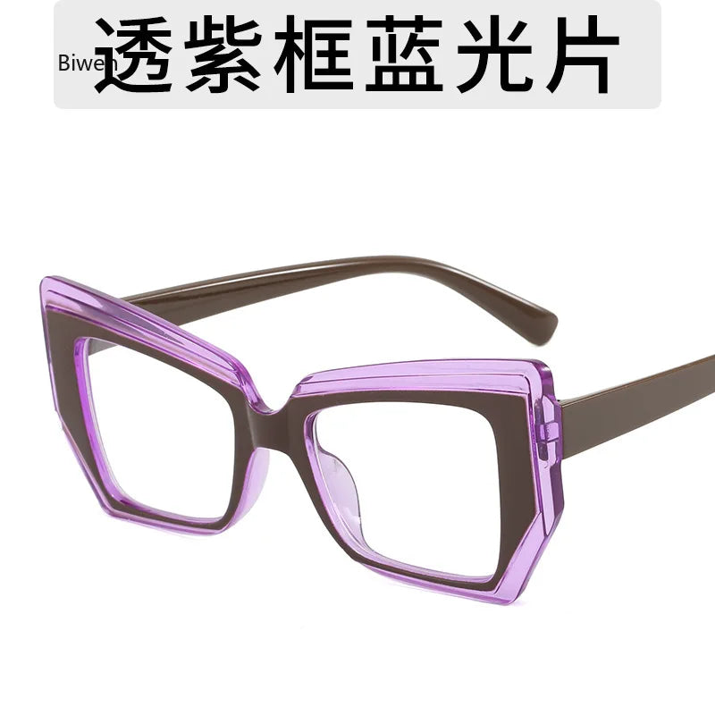 New Clear Thick Frame Eyewear Anti Blue Light Blocking Glasses Square Optical Eyeglasses For Women eye glasses for men