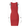 Sexy Deep U Neck Wrap Chest Slim Bodycon Dress Women Sleeveless Solid Color Skinny Dress Elegant Club Party Vestidos