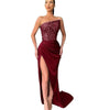 Sequin Dress for Women Sleeveless Mid-length Evening Dress Elegant Chest Wrapping Summer Dress Casual Sexy Party Dresses Vestido