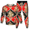 Vinatge Luxury Baroque Style Clothing Suit Men Jogging Pant Sweatshirt 2 Piece Set New Women Fashion Streetwear Tracksuit Set