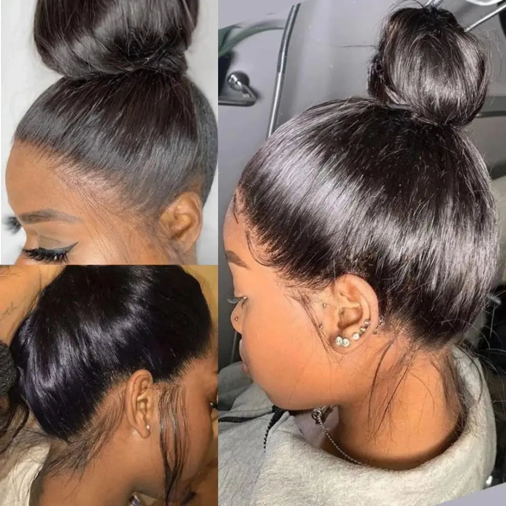 250 Density 360 Full Lace Wigs 100% Human Hair Glueless Pre Plucked Brazilian Straight 13x6 Hd Lace Frontal Wig For Women