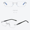Men Blue Light Blocking Reading Glasses Women Dimond Cutting Rimless Eyeglasses Frame Anti Fatigue Hyperopia Presbyopic Eyewear