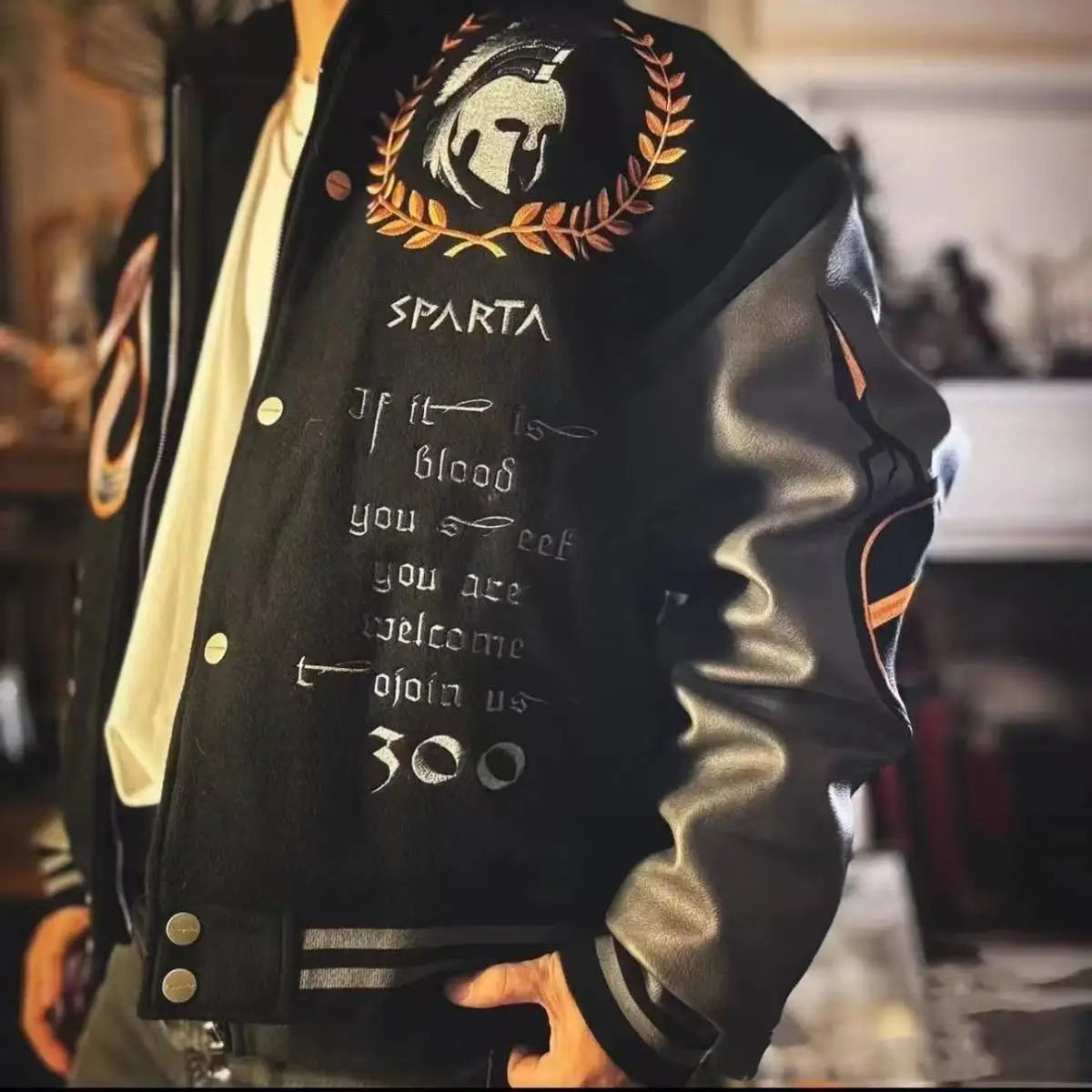 Embroidery Varsity Jacket Men PU Leather Sleeves Oversized Bomber Jackets Women Baseball Coats Streetwear Men Clothing