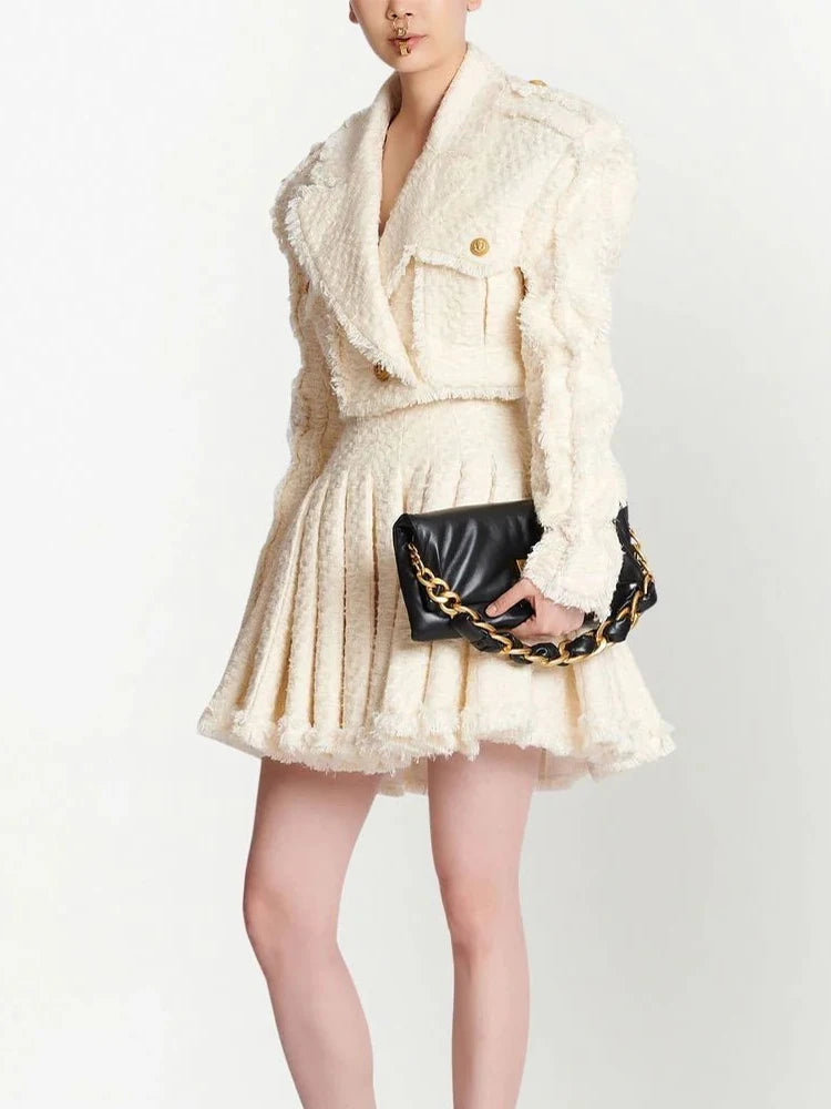 TWOTWINSTYLE Solid Temperament Blazers For Women Notched Collar Long Sleeve Patchwork Single Button Vintage Blazer Female Style