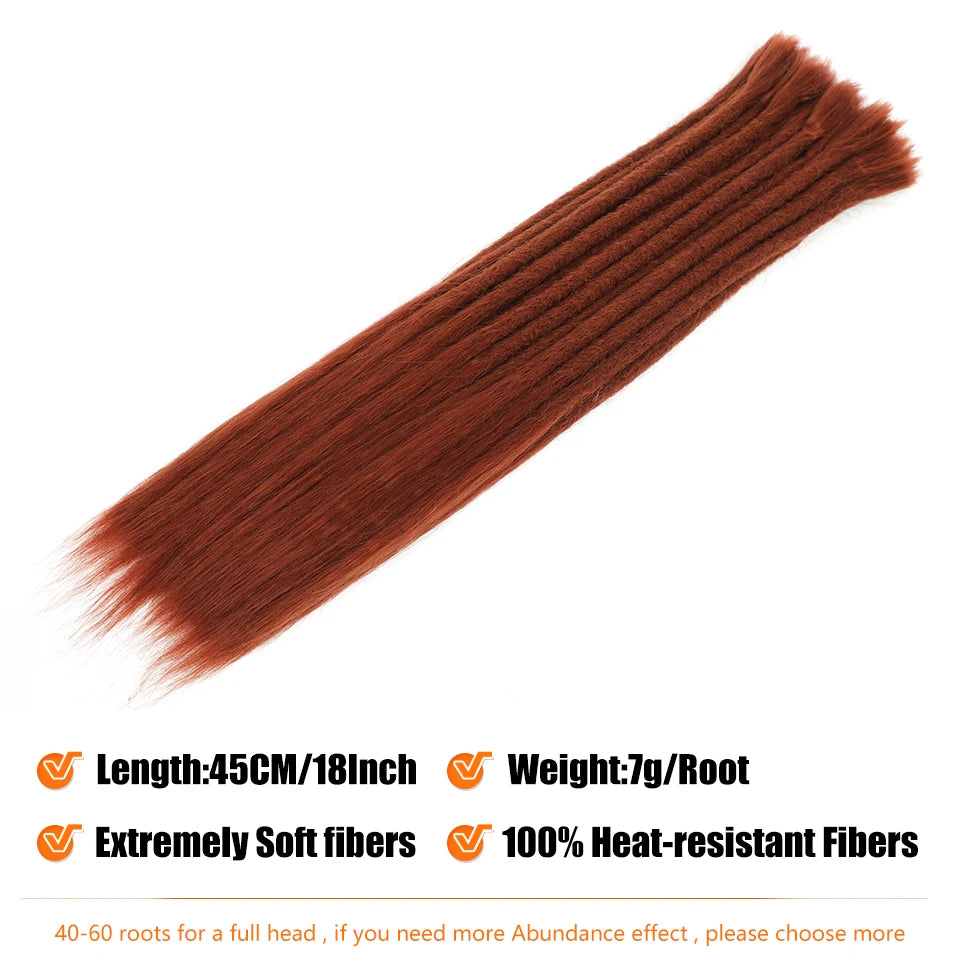 Synthetic Cheap Dreadlocks Hair Extensions For Women 18 Inch Full Hand-made Permanent Dread Loc Extension For Men 5 10 Strands