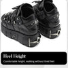 2024 NEW Punk Style Women Shoes Lace-up heel height 6CM Platform Shoes Woman Gothic Ankle Rock Boots Metal Decor Woman Sneakers