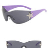 Sports Punk Sunglasses Goggle Y2k Luxury Brand Designer Sun Glasses Shades One Piece Around Eyewear Female Five Star Eyeglasses
