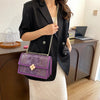 Luxury Purple Women's Single Shoulder Bag Pu Leather Ladies Bag Femme Designer Handbag Purse Flap Messenger Bag Brand Sac A Main
