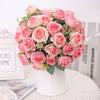 Artificial Flowers Silk Rose Bouquet Leaves Fake Flower For Vase Party Home Table Wedding Valentine's Day Gift Decoration
