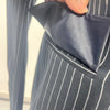 TWOTWINSTYLE Striped Temperament Blazers For Women Notched Collar Long Sleeve Tunic Patchwork Double Breasted Coats Female New