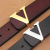 High Quality Smooth Buckle Belt Men's Genuine Leather Pure Cowhide Letter V Jeans Belt for Men Women Luxury Male Belt Designers