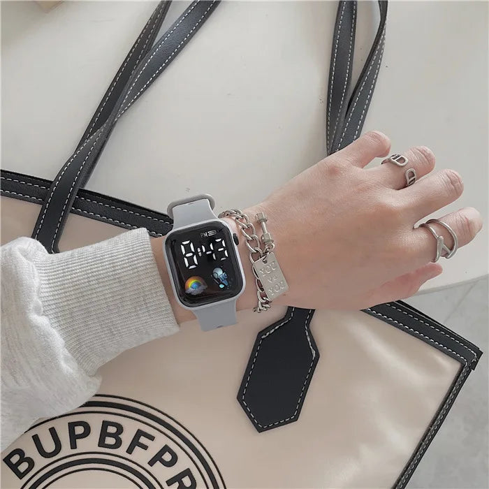 Technological LED Astro Watch for Women and Men Students Ins High Beauty Watches with Simple Fashion and Waterproof Electronics