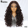Latisha 13X6 HD Synthetic Lace Front Wigs Curly Pre Plucked Lace Frontal Wig with Bangs for Women Highlight with Babyhair 24Inch