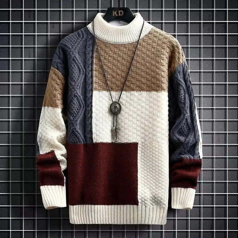 2023 New Men's Sweater Autumn Winter Japanese Style Knitted Trendy Pullovers Basic Killer Whale Cardigan Fashion