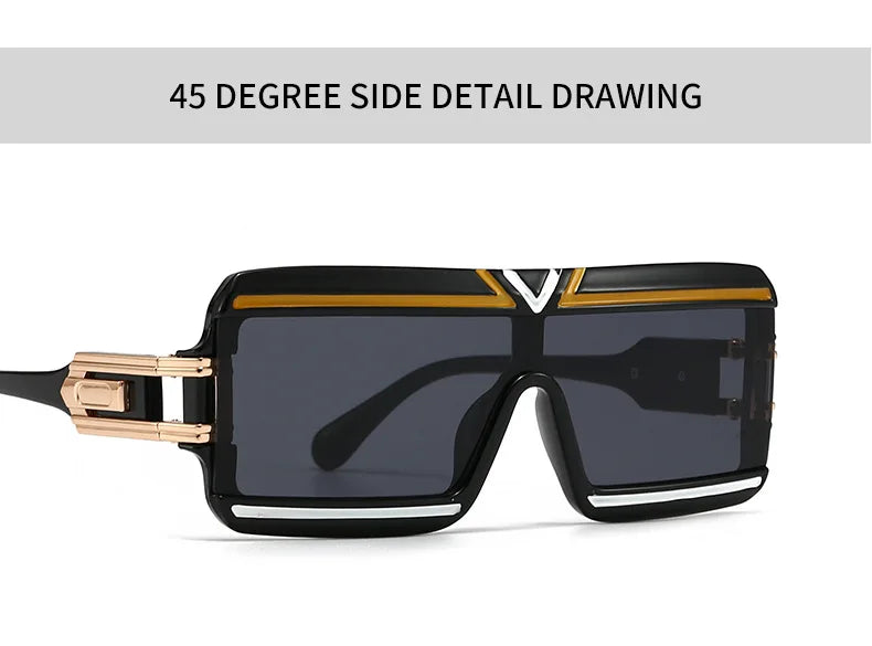 Modern Luxurious Sunglasses for Men Women Square Gradient Designer Unisex Brand Glasses Glamour Fashion Shades UV400
