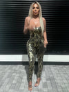 Dulzura Jumpsuit Backless Cross Straps Sexy Shinning Vocation 2024 Spring Summer For Women'S Clothing Party Clubwear