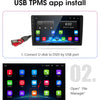 JMCQ USB Android TPMS Tire Pressure Monitoring System Display Alarm System Internal External 5 Sensors For Car Navigation Radio