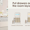 Twin LED Bed Frame , Kids Bed Frame with 2 Drawers and USB Ports, Velvet Upholstered Platform Bed Frame with Bookcase