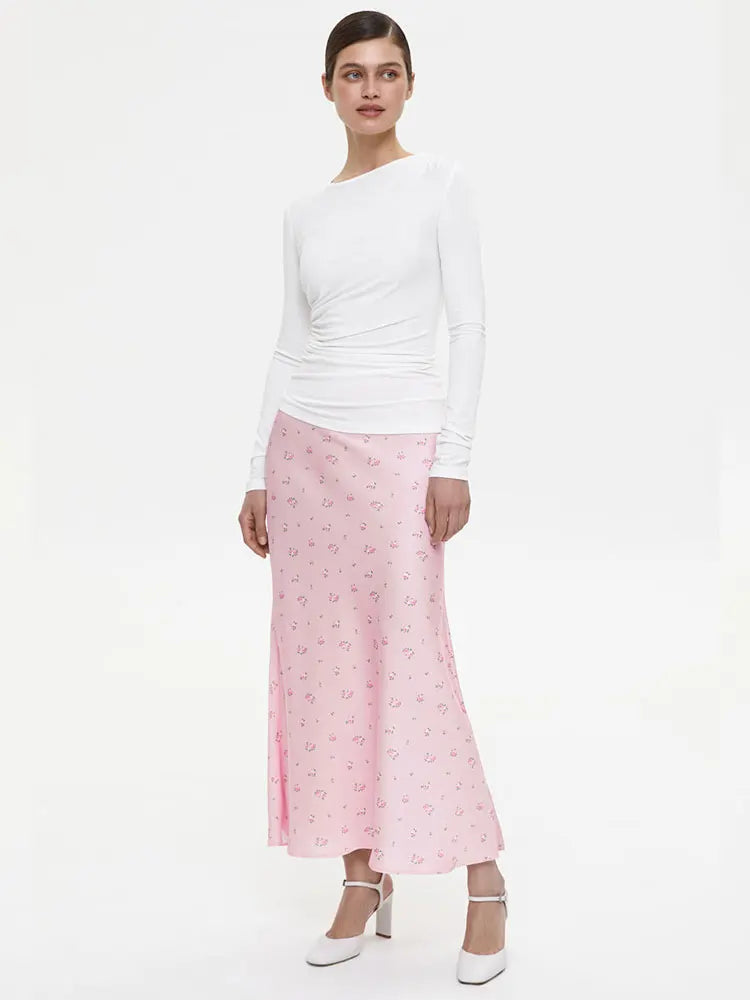 Tossy Summer Printed Fashion Long Skirt For Women High Waist Contrast Patchwork Slim Elegant Party Looks Ladies Y2k Maxi Skirt