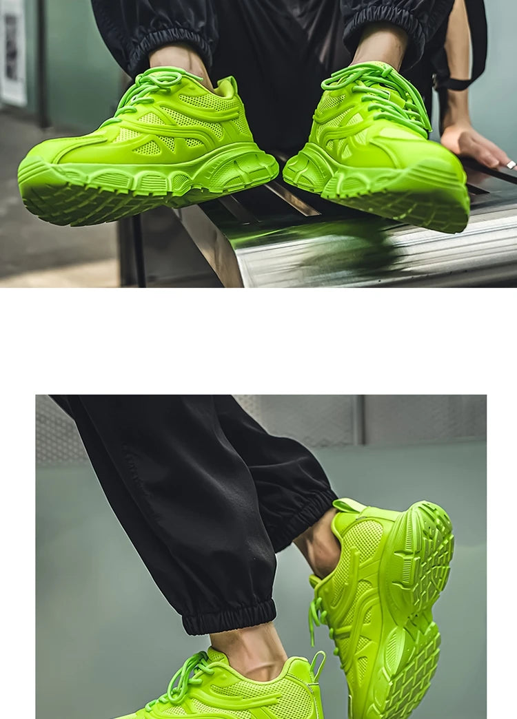 Autumn Men's New Breathable Sports Shoes Fashion Thick Sole Casual Shoes Comfortable and Versatile Trendy Running Shoes Spring