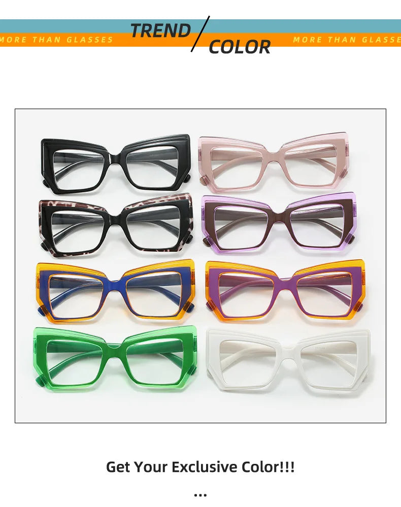 New Clear Thick Frame Eyewear Anti Blue Light Blocking Glasses Square Optical Eyeglasses For Women eye glasses for men