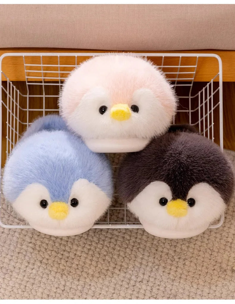 Funny Fuzzy Penguin Slippers Girls Novelty Indoor Shoes Women Soft Furry Slippers Female Plush Home Shoes Animal Flip Flops
