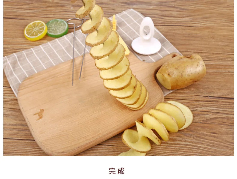 Protable Potato BBQ Skewers For Camping Chips Maker potato slicer Potato Spiral Cutter Barbecue Tools Kitchen Accessories