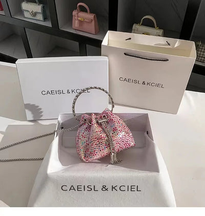 Wedding Party Clutch Purse Glitter Shiny Diamond Banquet Bag Women's Handbag Luxury Fashion Evening Bag Shoulder Chain Bag