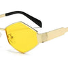 Polygonal Luxury Sunglasses Women Brand Fashion Rhombus Sun Glasses Woman 2024 Retro Vintage Metal Diamond Shades Eyewear