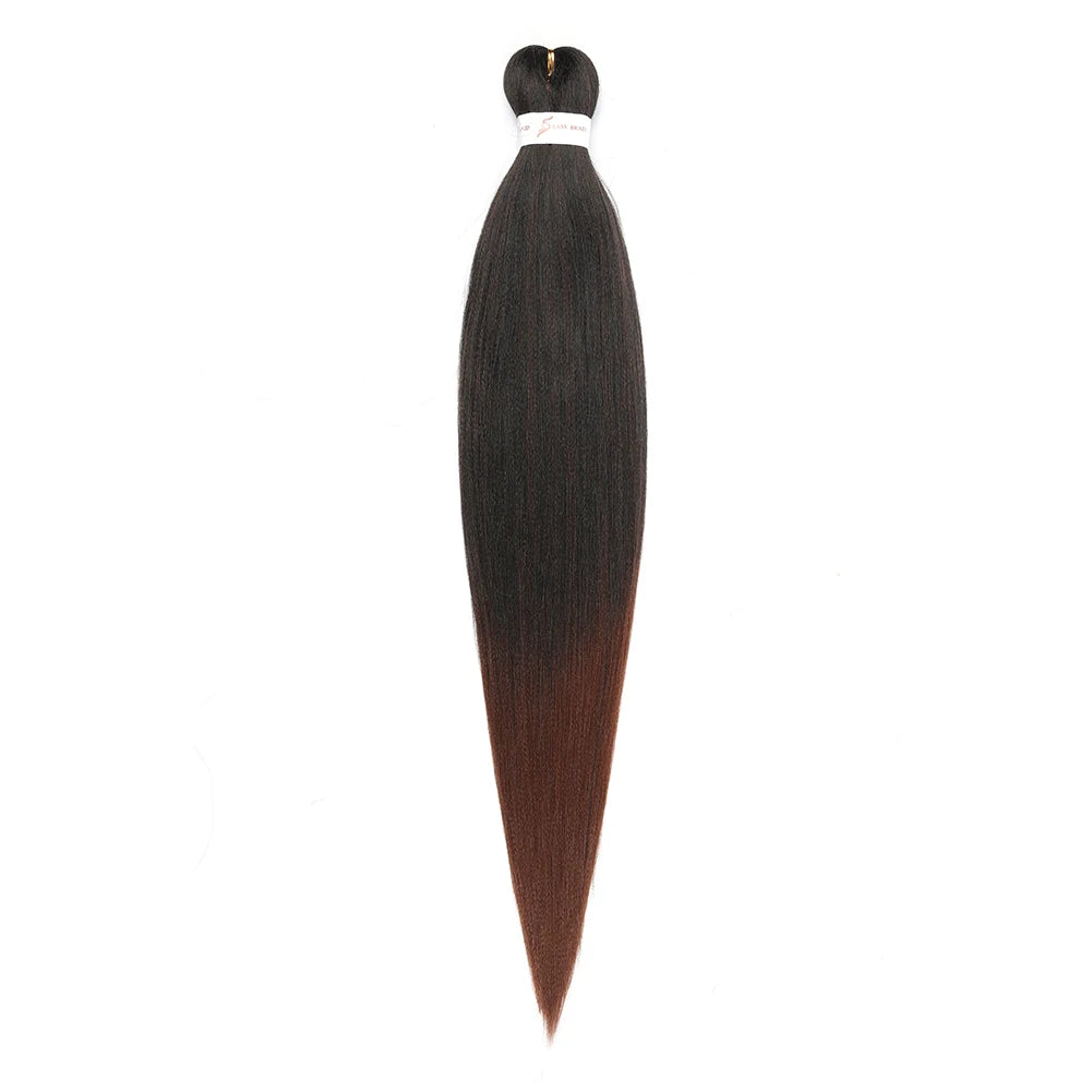 Pre-stretched Braids Synthetic Hair Professional Itch Free Hot Water Setting Fiber 30'' Ombre Yaki Texture Braid Hair Extensions