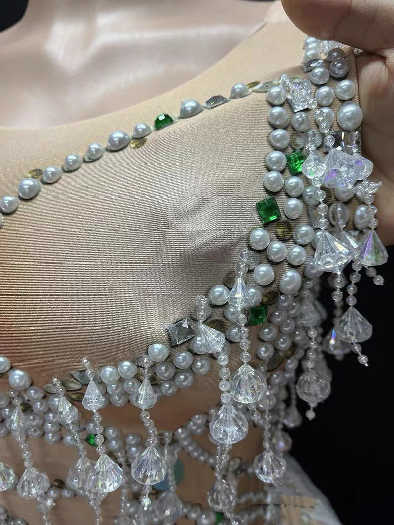 New sexy side slit dance performance costume, birthday party, socialite live house outfit