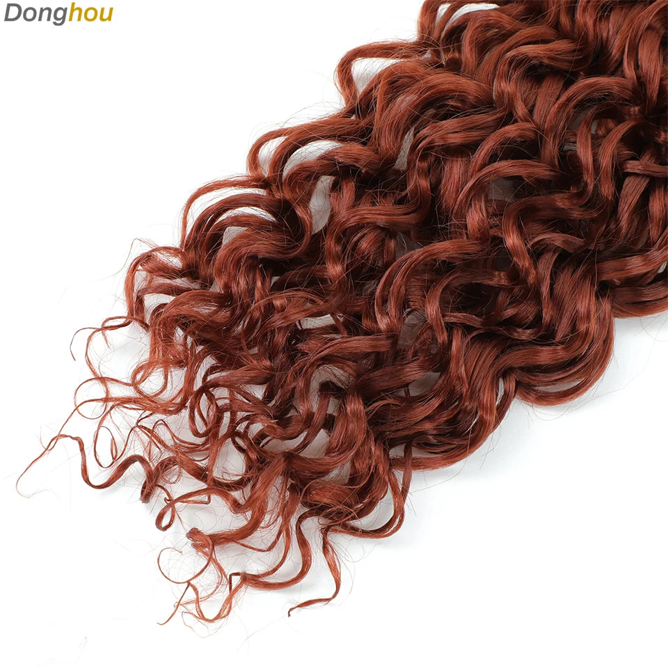 Beach Curl Crochet Hair Gogo Curl Crochet Hair 18 Inch Ombre Brown Blonde Bug Ginger T30 Synthetic Deep Wave Twist Crochet Braid