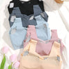 2PCS Women Lace Sport Bras Plus Size Seamless Bra Bralette Backless Lady Brassiere Vest Female Gather Shock-Proof Wireless L-5XL